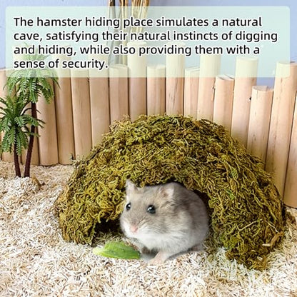 1Pcs Hamster Hideout, Moss Coconut Hut, Pet Hiding House, Hamster House for Mouse Mice Rat Guinea Pigs Reptiles - size: 1 PCS