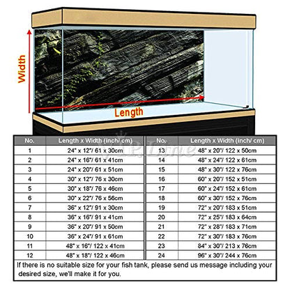 Moss Rock Aquarium Background Poster HD Fish Tank Decorations Landscape (60" x 24"/ 152 x 61cm) - size: 60" x 24"/ 152 x 61cm