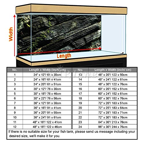 Moss Rock Aquarium Background Poster HD Fish Tank Decorations Landscape (36" x 20"/ 91 x 50cm) - size: 36" x 20"/ 91 x 50cm