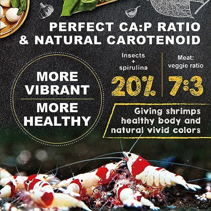 Ultra Fresh Shrimp Food, High Protein, Rich in Vitamins for Crystal, Caridina and Small Tropical Shrimp 2.04oz