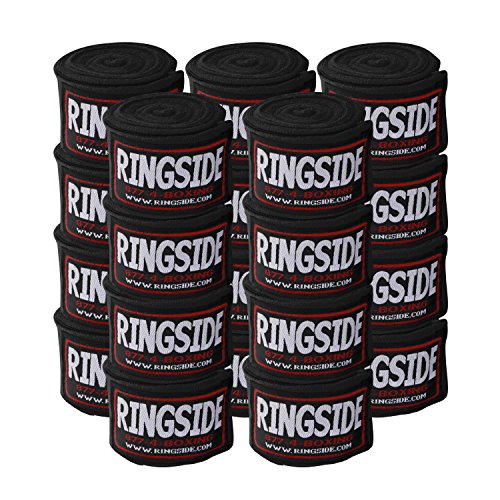 Ringside Mexican Style Boxing Hand Wraps 180" - color: Black, size: 10 Pairs