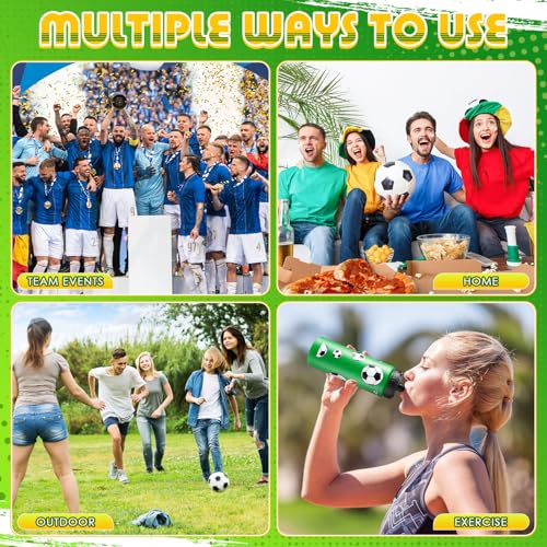 12 / 24 Pack Sports Water Bottles 20 oz Bottle Basketballs Party Favors Reusable Sports Squeeze Water Bottle for Party Favor Players Lovers Team Gifts Gym - style: Soccer