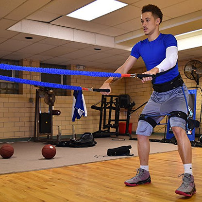 Acceleration Speed Cord Bungee Multi-Sport Resistance Training Kit - Improve Strength, Power, Agility, Vertical Jumping, Sprint Speed – 3 Waist Belt Sizes (S, M, L) Available - Kinetic Bands - size: Large (40+ inch waist)