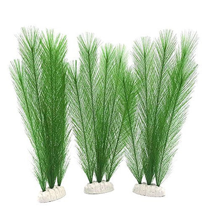 Aquarium Decorations 3Pcs Fish Tank Artificial Green Water Plants Made of Silk Fabrics Plastic