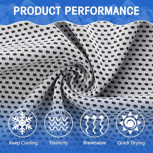 Hosuly 30 Pack Cooling Towels Bulk Microfiber Breathable, Light Gray - color: Light Gray