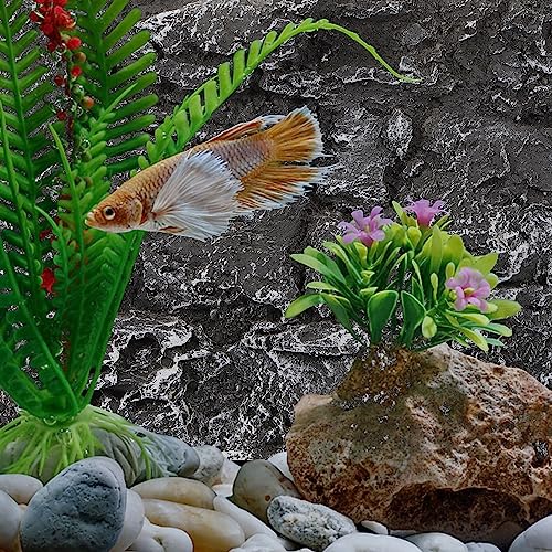 Kisangel Rock Terrarium Background, 17.7x11.8 Inch 3D Reptile Tank Backdrop Board for Bearded Dragon, Lizard, Gecko, Snake Habitat, Realistic Climbing Wall Decor, Dark Grey