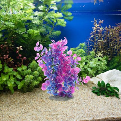 Creative Aquarium Grass Artificial Plant A304 Purple Decorative Wear-Resistant Plastic Tank Plant for Home and Desktop Fish Tanks