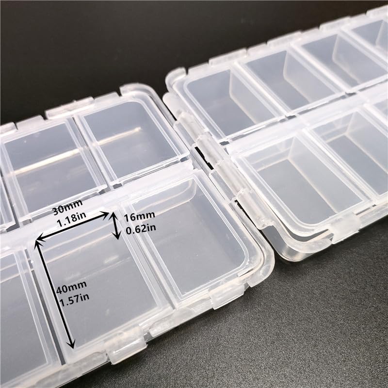 2PCS X 20 compartments fishing storage box, life miscellaneous box, adjustable plastic box storage box