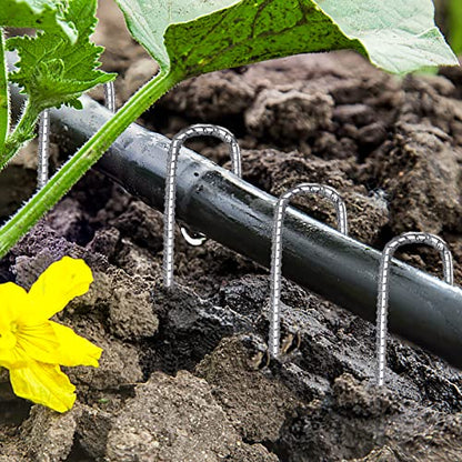 Rebar Stakes 12 Inch, Tent Stakes Heavy Duty Galvanized J Shaped 50 Pack Landscape Fabric Staples for Garden Weed Barrier Fabric Dog Fence Inflatable Camping Tents Artificial Turf - color: Silver-8mm, size: 50pcs