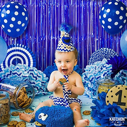 KatchOn Xtralarge Blue Fringe Backdrop - 8x3.2 Feet, Pack of 2 | Blue Streamers, Ocean Decorations | Under The Sea Party Decorations