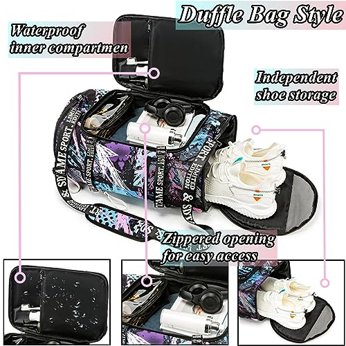 SDTAME Gym Duffel Backpack with Shoe Pocket & Laptop Sleeve - color: Multicolor