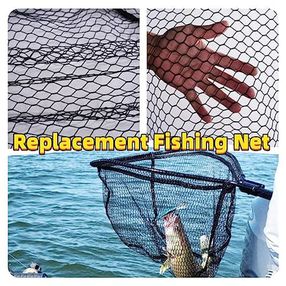 Rubber Coated Replacement Fishing Net Hook Resist for Landing Net, 24" to 36" Deep Net for Larger Catches - size: XL:34.6"Dia.-36"Depth-109"Circumference