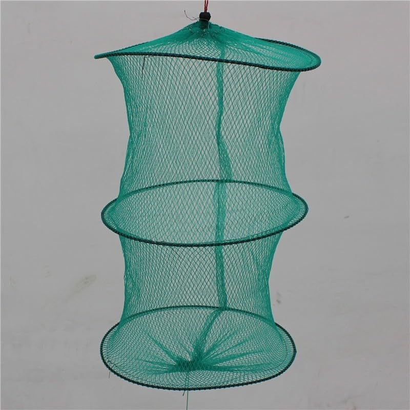Knotless Fishing Net, Foldable Steel Wire Frame, Rubber Coated Rim, Lightweight Mesh for Small Fish Protection and Catch Release