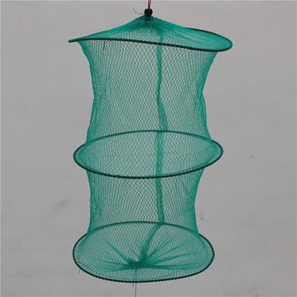 Knotless Fishing Net, Foldable Steel Wire Frame, Rubber Coated Rim, Lightweight Mesh for Small Fish Protection and Catch Release