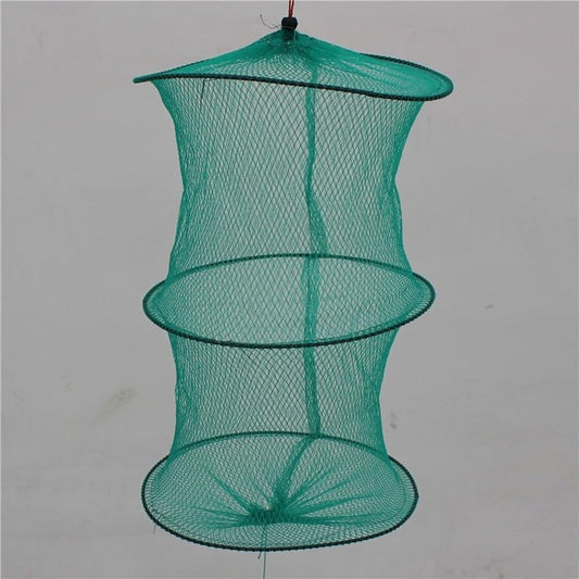 Knotless Fishing Net, Foldable Steel Wire Frame, Rubber Coated Rim, Lightweight Mesh for Small Fish Protection and Catch Release