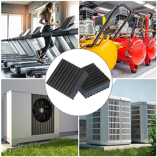 HARFINGTON 4pcs Rubber Anti Vibration Pads 2" x 2" x 7/8" Isolation Vibration Absorbing Pad Damping Mat Anti-Skid Noise with EVA Center for Air Compressor Conditioner Treadmill Washer - size: 2" x 2" x 7/8"