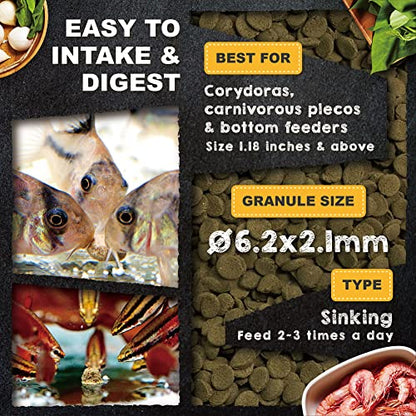 Ultra Fresh Bottom Feeder Fish Food, Sword Prawns, Natural Protein, Balanced Diet, for Catfish, Corydoras, Loaches, Tropical Shrimp Pie 4.94 Ounces - size: 4.94 Ounce (Pack of 1)