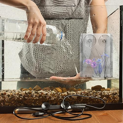 Ipetboom Acrylic Fish Tank Planter Small Vertical Plant Holder for Aquarium Decorative Water Plant Cup