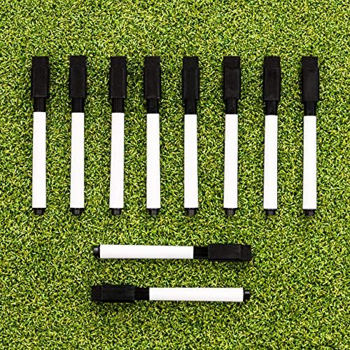 FORZA Coaching Whiteboard Marker Pens Set – Dry Erase Markers with Fine and Medium Tips, Magnetic Markers with Eraser, Fast Dry Low Odor Ink for Sports Coaching Boards & Teachers (Fine Tip [10 Pack])
