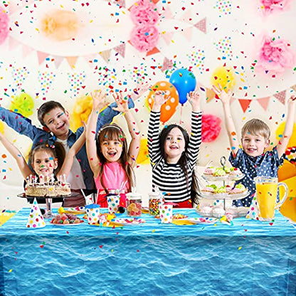 2 Pieces Ocean Waves Plastic Tablecloth 54 x 108 Inch Ocean Table Cover Water Print Table Cover Sea Tablecloth Blue for Beach Pool Birthday Party Decoration Shower Supplies - size: 54 x 108 Inch (Rectangular)