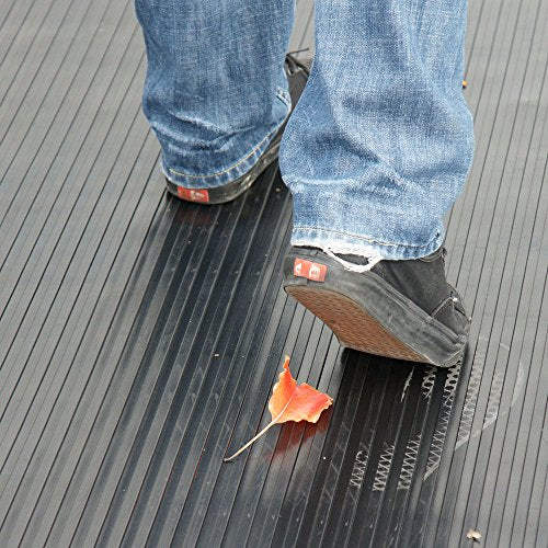 Rubber-Cal Wide-Rib Corrugated Rubber Floor Mat - 1/8 in. Thick x 3ft x 2.5ft Roll