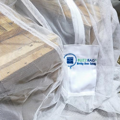 The Mesh Bag Designed for Beekeepers to Move Bees Safely and Securely with High Strength Mesh, YKK Zipper and Safety Lock Stiching - Single Box - size: Buzz Bag Single