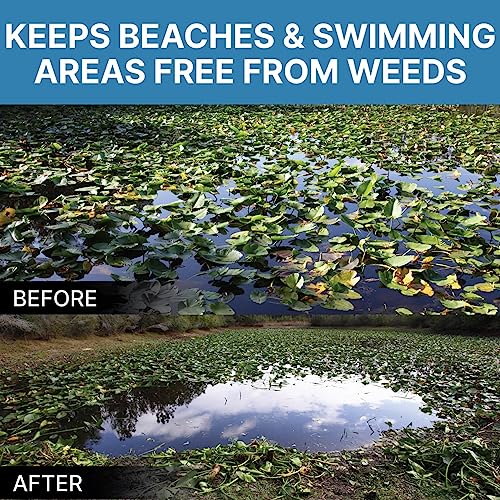Jenlis Weed Razer Express, Lake Weed Cutter, Compact Aquatic Pond Plant Cutting Tool, Sharp Razor Blades Shear Cattail, Reed, Phragmites Lilly & Chara Algae, 30” Inch Cut Width, 25 Foot Throw Rope