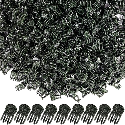 200PCS Plant Clips, Orchid Clips Plant Orchid Support Clips Flower and Vine Clips for Supporting Stems Vines Grow Upright Dark Green
