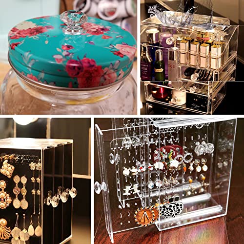 12Pcs Tiny Pull Handle, Diamond Acrylic Knob, Self-Stick Mini Knobs, 19mm Diameter Small Size Knob Clear Shiny Knob Diamond Shaped for Jewelry Box, Gift Case and Makeup Box - color: Diamond handle, size: 12 Pieces