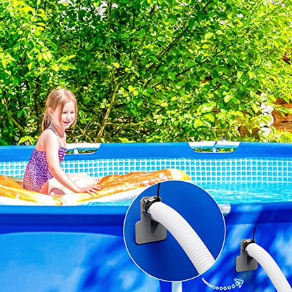 2 Sets Material Upgrade 1.25''x 59'' Pool Hose Replacement Kit for Above Ground Pools Hoses Pool Filter Replacement Hose Pool Holder Compatible with Filter Pumps 330 530 1000 Gph(White)
