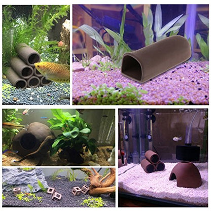 Aquarium Decoration Rock Cave Ceramic Shelters Shrimp Habitat Breeding Tube Fish for Tank Decor for Betta Fish Hiding Cave Tube