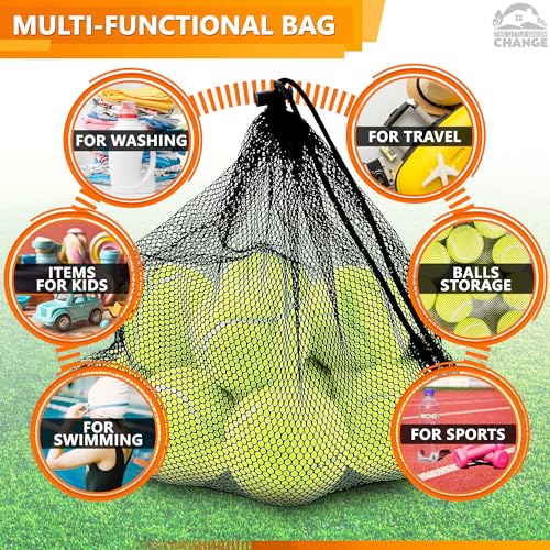 12 Pcs Mesh Laundry Bags Drawstring, 12.6x15.5 In, Polyester (Black)
