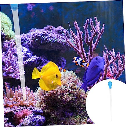 NOLITOY Aquarium Fish Tank Cleaner Pipette Dropper Manual Water Changer Vacuum Siphon Tool for Waste Removal and Feeding 16.92In Stainless Suction Device - color: Blue, size: Size 2