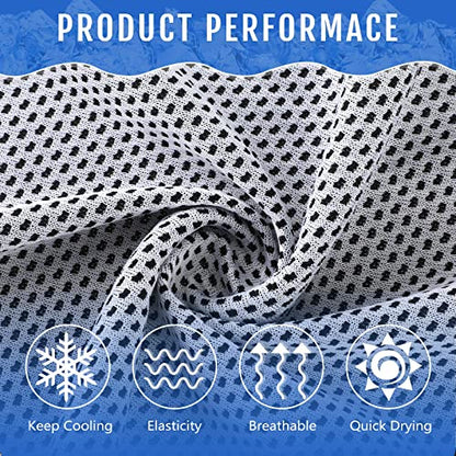 Hosuly 30 Pack Cooling Towels 40"x12" - color: Light Gray, Dark Blue