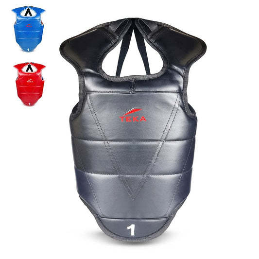 Chest Protector for Kickboxing, Sparring Training Heavy Punching, Boxing Body Protector Adjustable Shield, Martial Arts Upper Belly Protection Pad, Taekwondo - size: X-Large (Black)