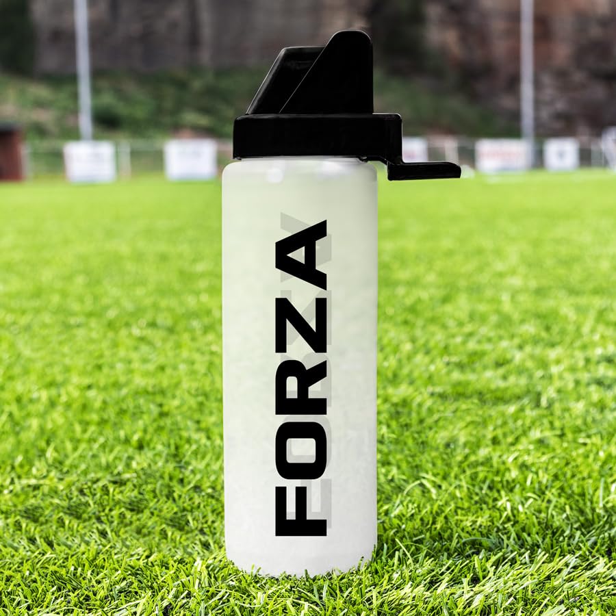 FORZA Team Hygiene Water Bottles – BPA-Free Squeeze Bottles with Contactless Nozzle for Athletes, 1 Litre Capacity (Pack of 1, Semi-Translucent) - color: Semi-Translucent, style: Pack of 1