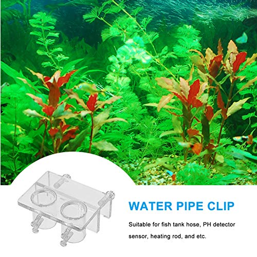 Yardwe Dual Slot Tube Clamp for Aquarium Acrylic Holder Fixing Clip Air Pump Tubing Mount