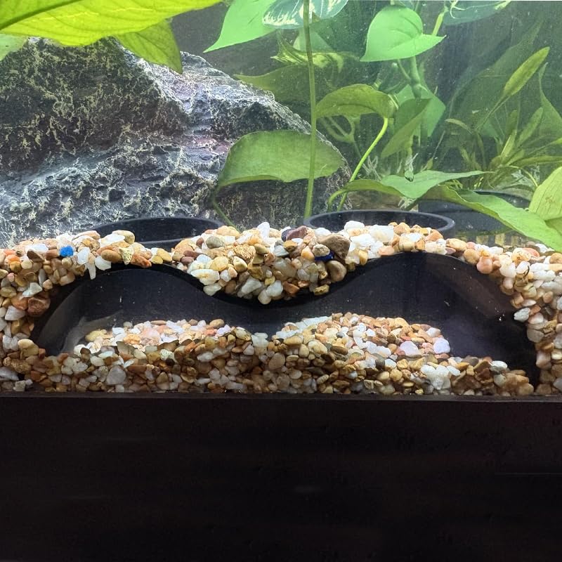 YQN® Underground Tunnels in Aquariums, Caves Hiding Fish Tanks, Ornamental Fish Under Gravel in Fish Tanks, benthic Fish in Streams, Small Fish, Shrimp, and Crabs Hiding in Double-Hole Caves