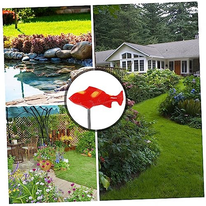 POPETPOP Outdoor Resin Carp Figurine Garden Decoration Fish Ornament for Lawn and Patio Red Koi Sculpture for Courtyard and Aquarium Display