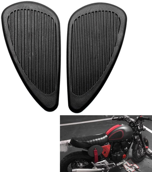 Kucehiup Motorcycle Fuel Tank Knee Pad, Vintage Tank Side Panels Protector Stickers Universal Gas Petrol Tank Knee Pads(Black2) - color: Black2
