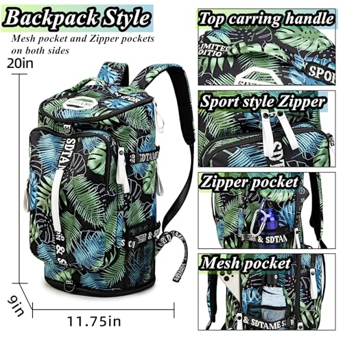 SDTAME Gym Duffel Backpack with Shoe Pocket & Laptop Sleeve - color: Bronze
