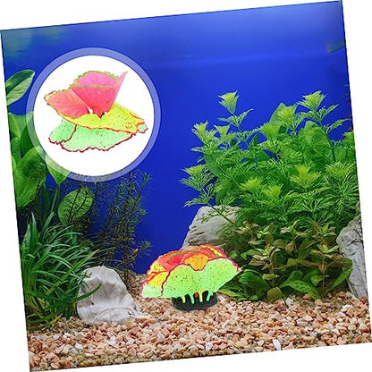 DOITOOL Silicone Aquarium Decoration Artificial Plants Faux Coral Decor Aquarium Coral Ornament False Coral