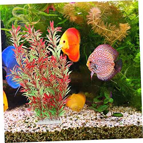 1pc Artificial Aquatic Plant for Fish Tanks Lifelike Water Grass Decoration Willow Design Smooth Base Non-Fading Compact for Aquatic Landscape