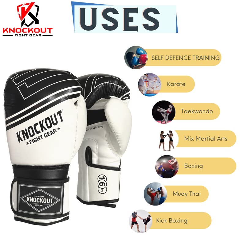 Boxing Gloves & Muay Thai Shin Guards for Men and Women, MMA Kickboxing Shin Pads Set, Adjustable Shin Guards with Instep Protection, Sparring & Martial Arts Training Gear - color: White-Gray, size: 14 oz