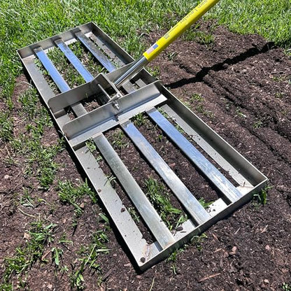 Rocklin™ Lawn Leveling Rake 30 Inch, Stainless Steel Lawn Leveler for Homeowners, Residential Leveling Rake for Soil, 78” Handle Yard Tools, for Dad, Husband & Men