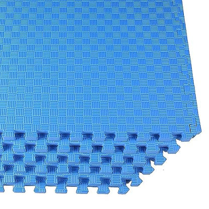 BalanceFrom Puzzle Exercise Mat 1" Thick, EVA Interlocking Foam Floor - color: Blue, style: One Inch Thick, 24 Square Feet