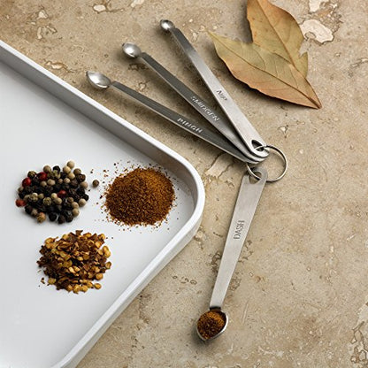 Fox Run Brands 4-Piece Pinch Spoons Measuring, 0.25 x 0.5 x 4.75 inches, Metallic