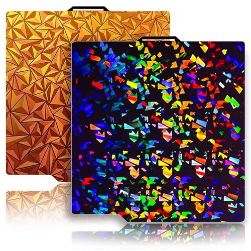 3D Printer Bambu Labs Build Plate for Bambu Lab P2S/X2D/X1C/X1/X1E/P1P/P1S/A1,Double Sided Chameleon+Flake Spring Steel Sheet Plate 257x257mm Flexible Removable Platform Bambu A1 3D Printer Plate - color: Chameleon+Flake