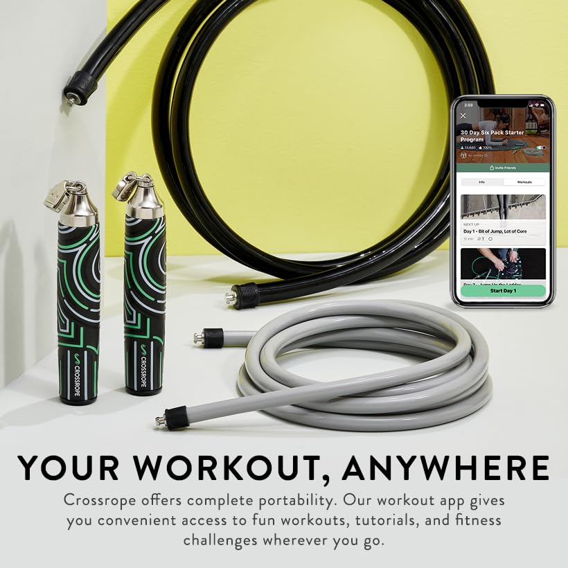 Crossrope Get Strong Weighted Jump Rope Set for Strength - size: XL - (6’2”+ User Height)