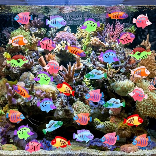 72Pcs Plastic Fish Toys - Tropical & Mini Plastic Fish Set for Children's Party Supplies and Decoration